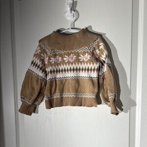 Janie and Jack Cozy Brown Knit Sweater